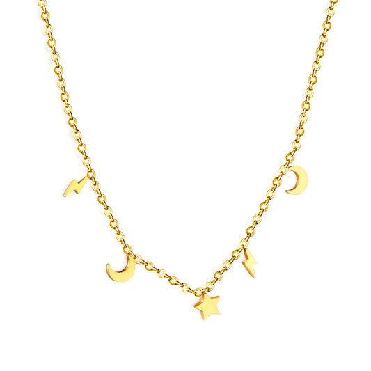 New Fashion 1 Star+2 Moons+2 Lightnings Accessories Necklace